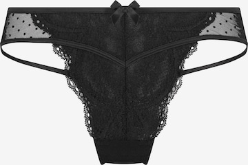 Hunkemöller Tanga 'Fleur' – černá: přední strana