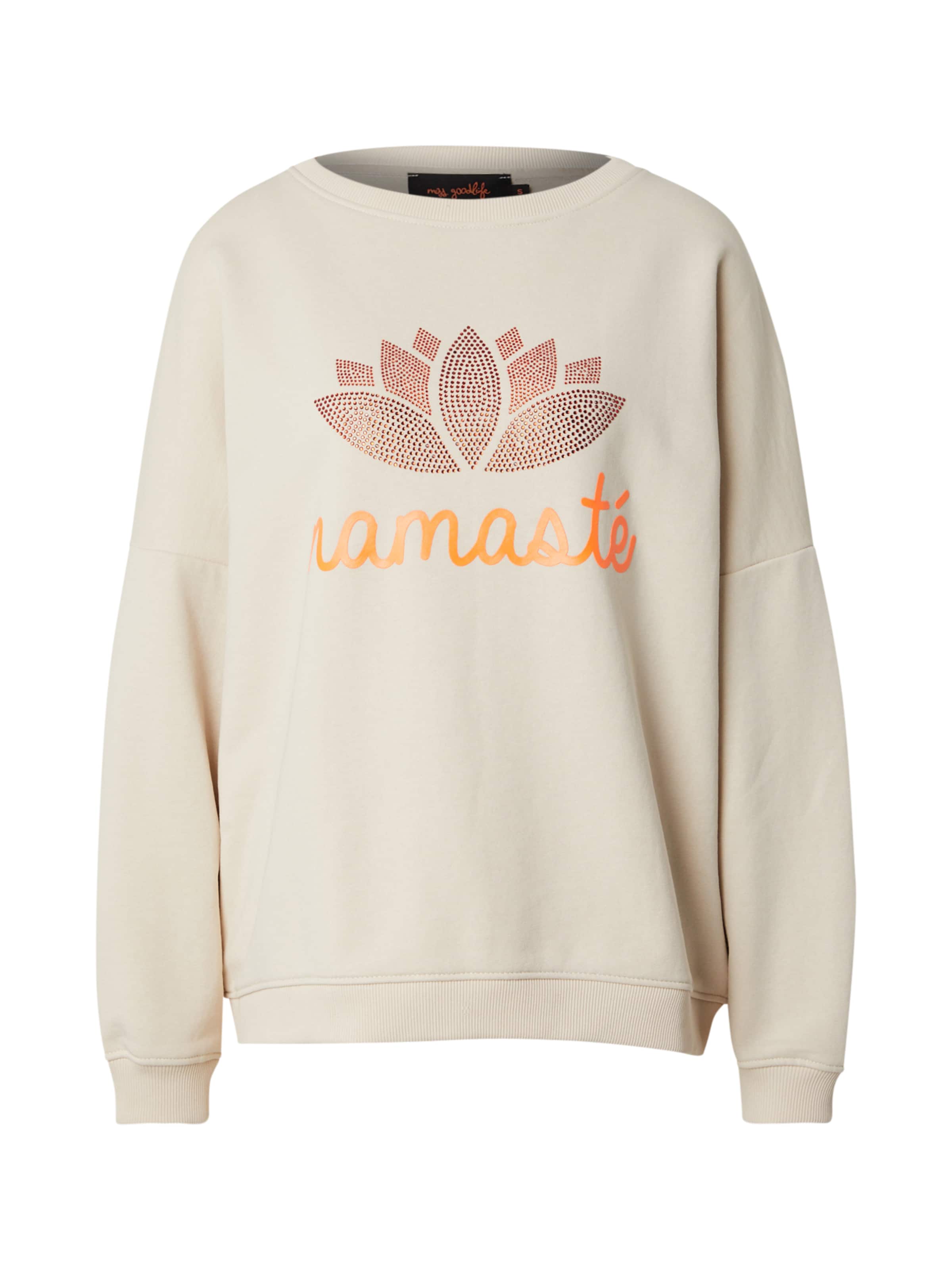 miss goodlife - Sudadera 'Namaste' en beige: frente