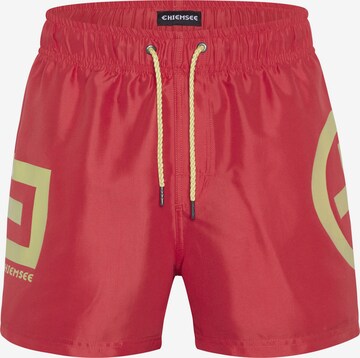 CHIEMSEE Athletic Swim Trunks in Red: front
