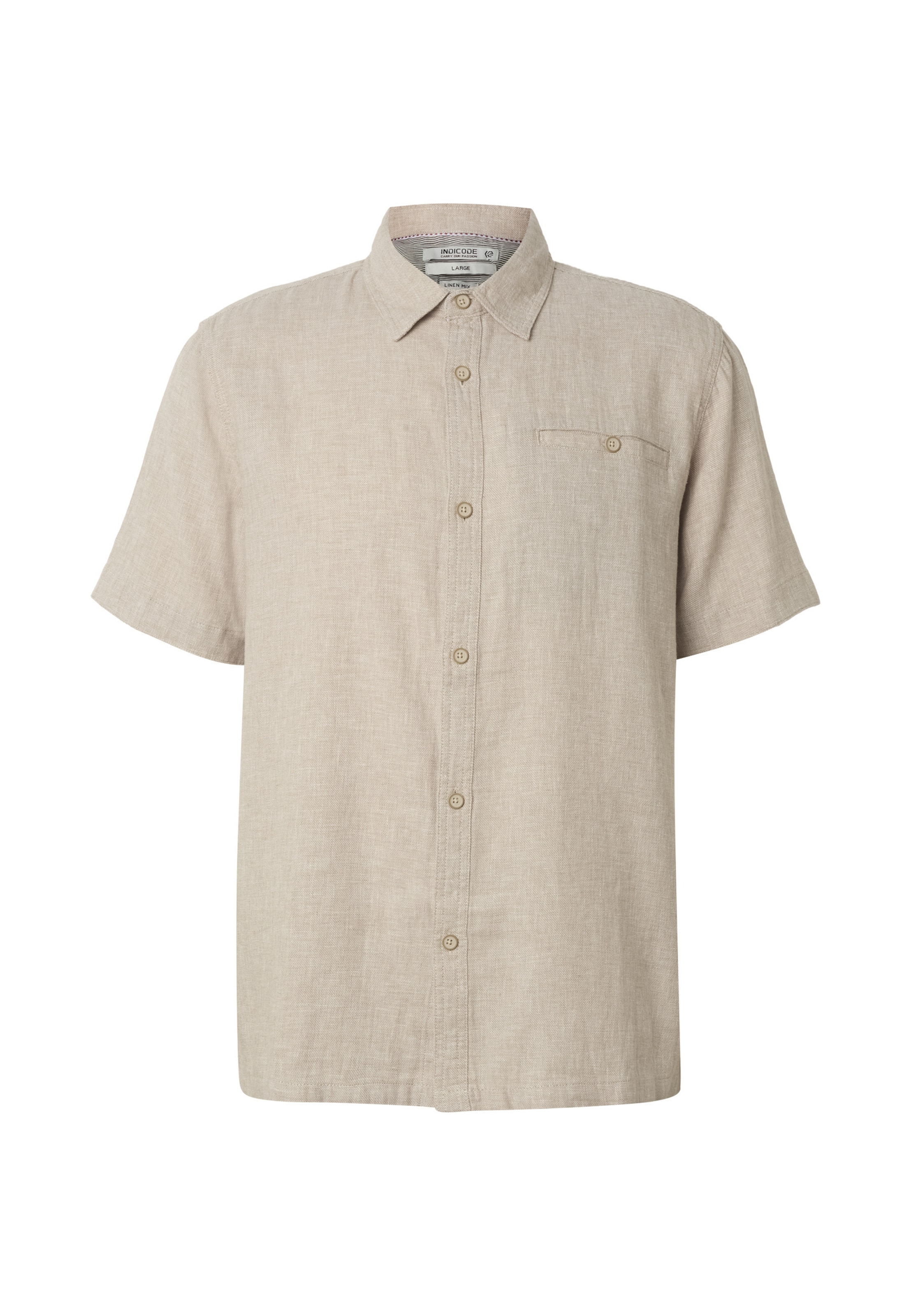 INDICODE JEANS Button Up Shirt 'Trope' in Brown: front
