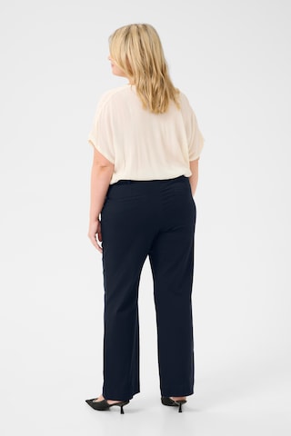 KAFFE CURVE Wide leg Chino Pants 'Leana' in Blue