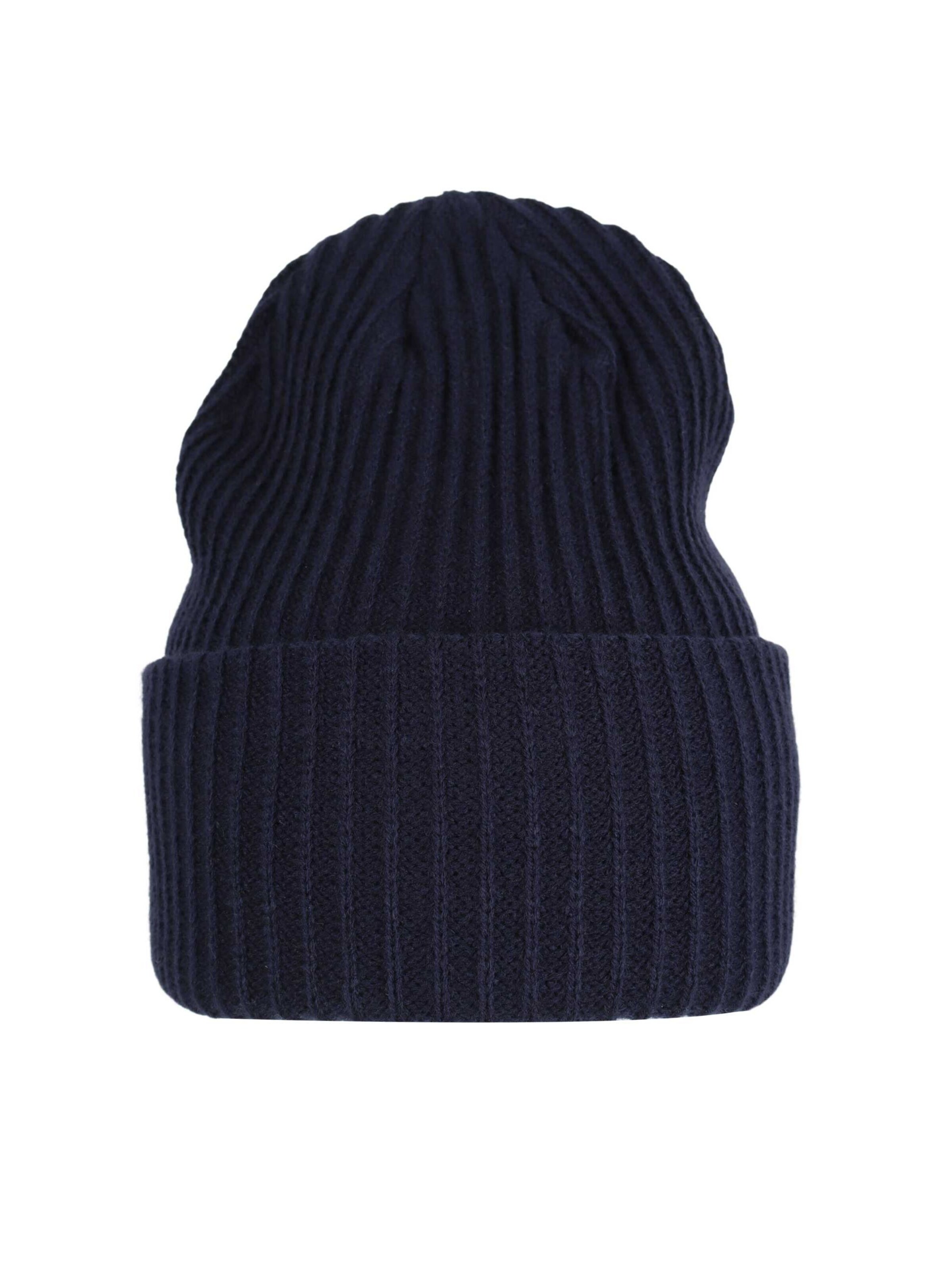 SAMAYA Superweiche Mütze 'Bailie' in Rippenstrick im topangesagten Beanie-Look in Blau