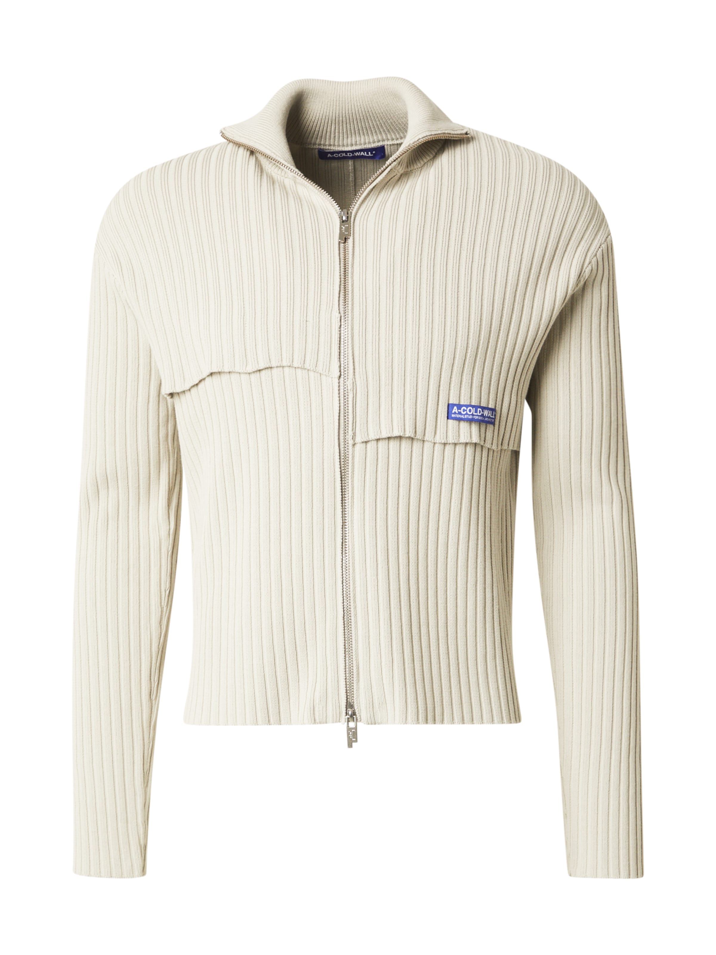 Geacă tricotată de la A Cold Wall pe bej: față