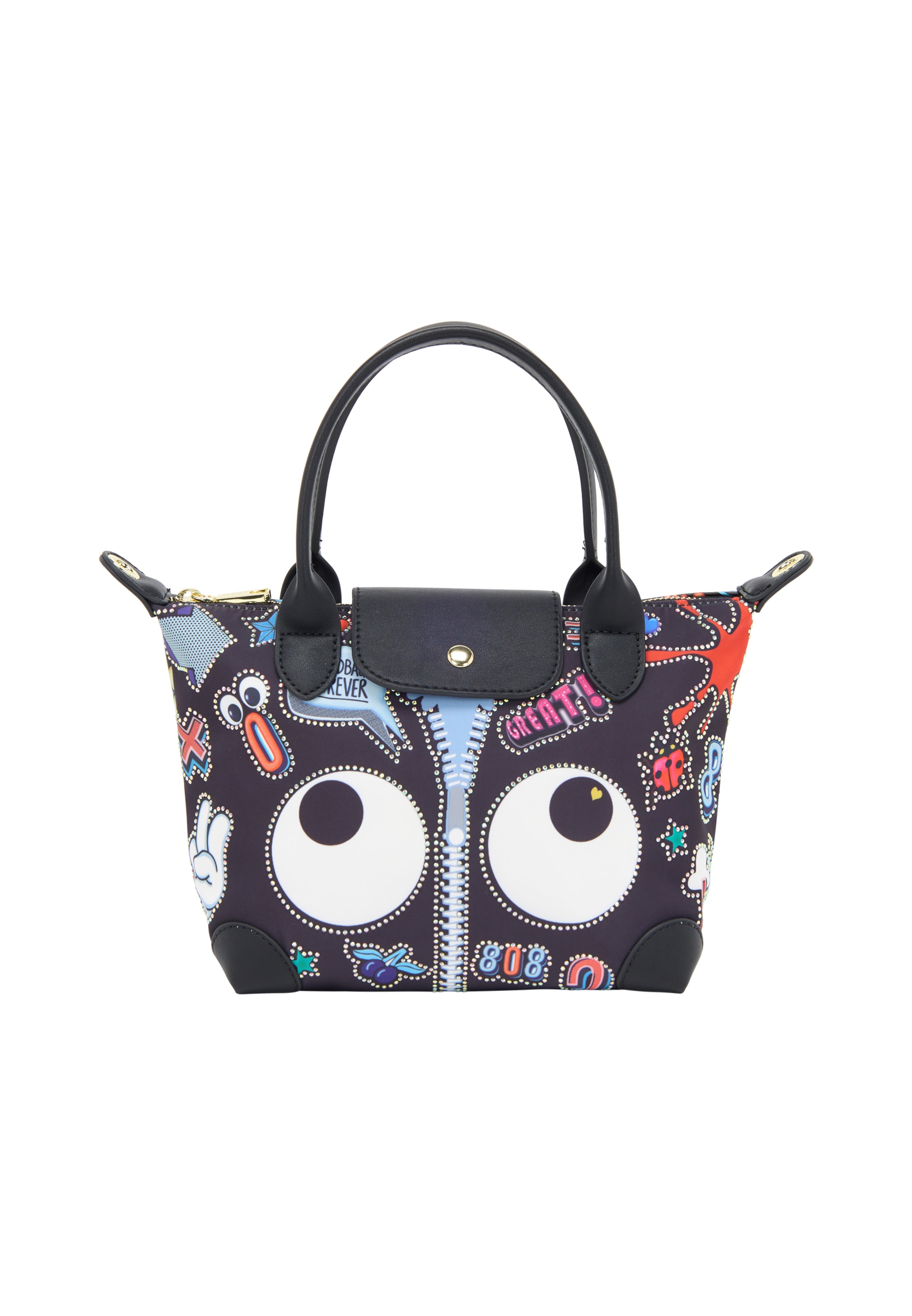 MYMO Käsilaukku 'Pop Eyetheme' värissä musta: etupuoli