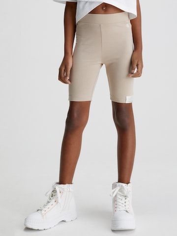 Calvin Klein Jeans Skinny Leggings in Beige: front