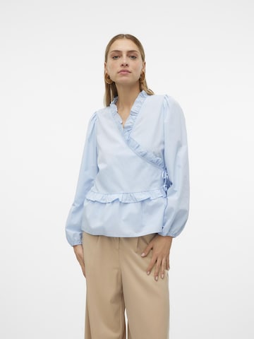 VERO MODA Blouse 'MAYA' in Blauw: voorkant