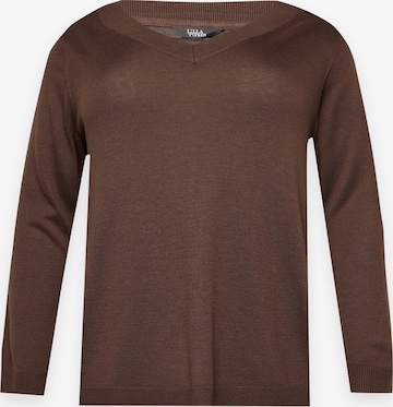 Pullover di Ulla Popken in marrone: frontale