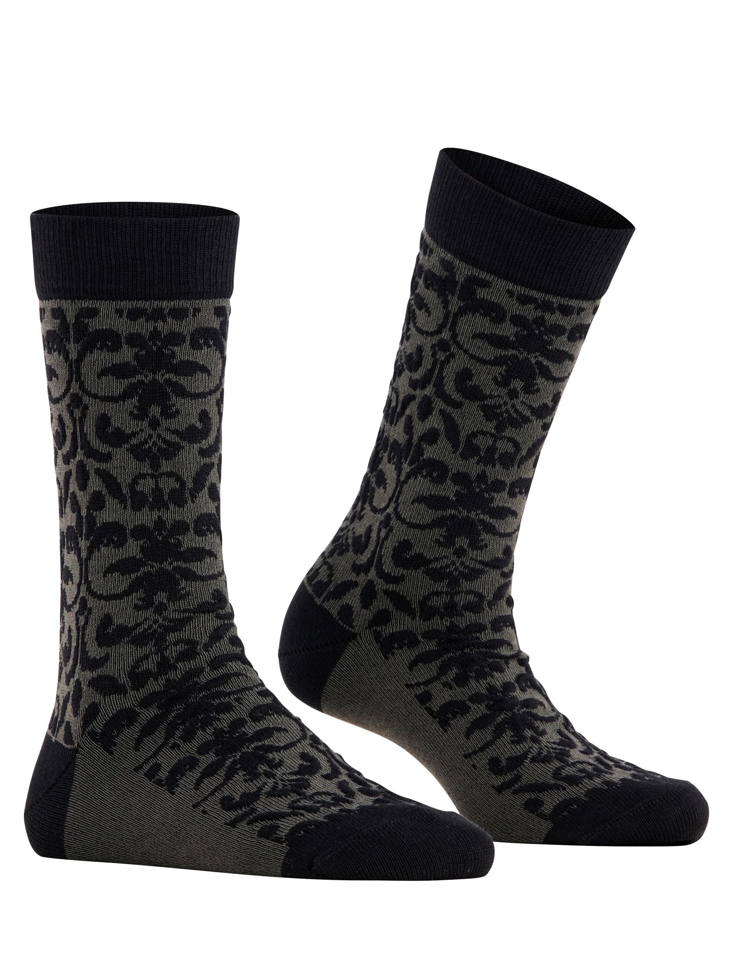 BURLINGTON Socks 'Ornamental' in Black
