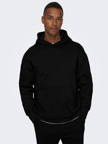 Slimfit Felpa 'Dan' di Only & Sons in nero