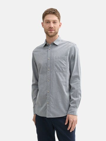 Coupe regular Chemise TOM TAILOR en bleu : devant