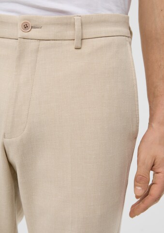 Coupe slim Pantalon à plis s.Oliver BLACK LABEL en beige