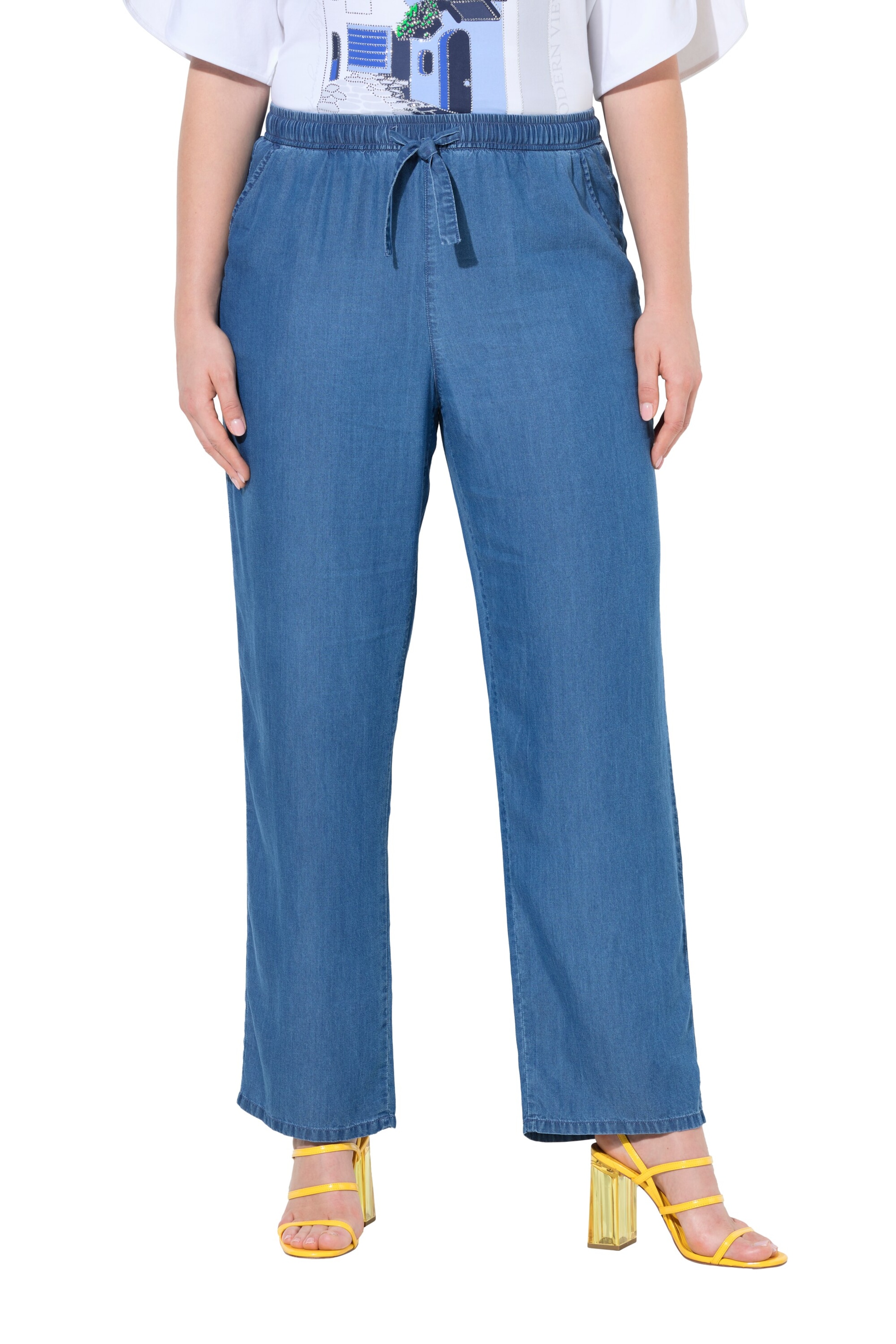 Ulla Popken Regular Hose in Blau: Vorderseite