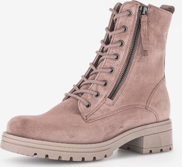 GABOR Lace-Up Ankle Boots in Pink: front