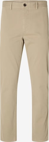 Coupe slim Pantalon chino SELECTED HOMME en beige : devant