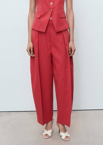MANGO Baggy Pleated Pants 'Olivia' in Red: front