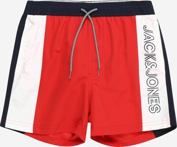 Shorts de bain 'FIJI' Jack & Jones Junior en rouge : devant