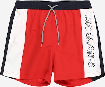 Pantaloncini da bagno 'FIJI' di Jack & Jones Junior in rosso: frontale