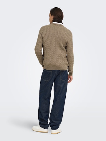 Only & Sons Trui 'ONSLOUI' in Bruin