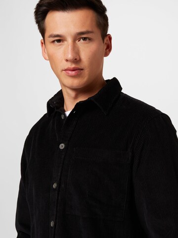 !Solid Regular fit Button Up Shirt 'Dahy' in Black