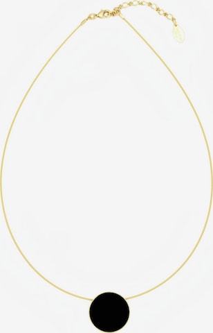 Sergio EngelLančić 'Patina Kette 04 Minimalistische vergoldete Seil-Kette mit farbigem Anhänger' - crna boja: prednji dio