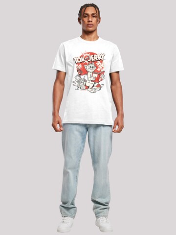 T-Shirt 'Tom und Jerry Rocket Prank' F4NT4STIC en blanc