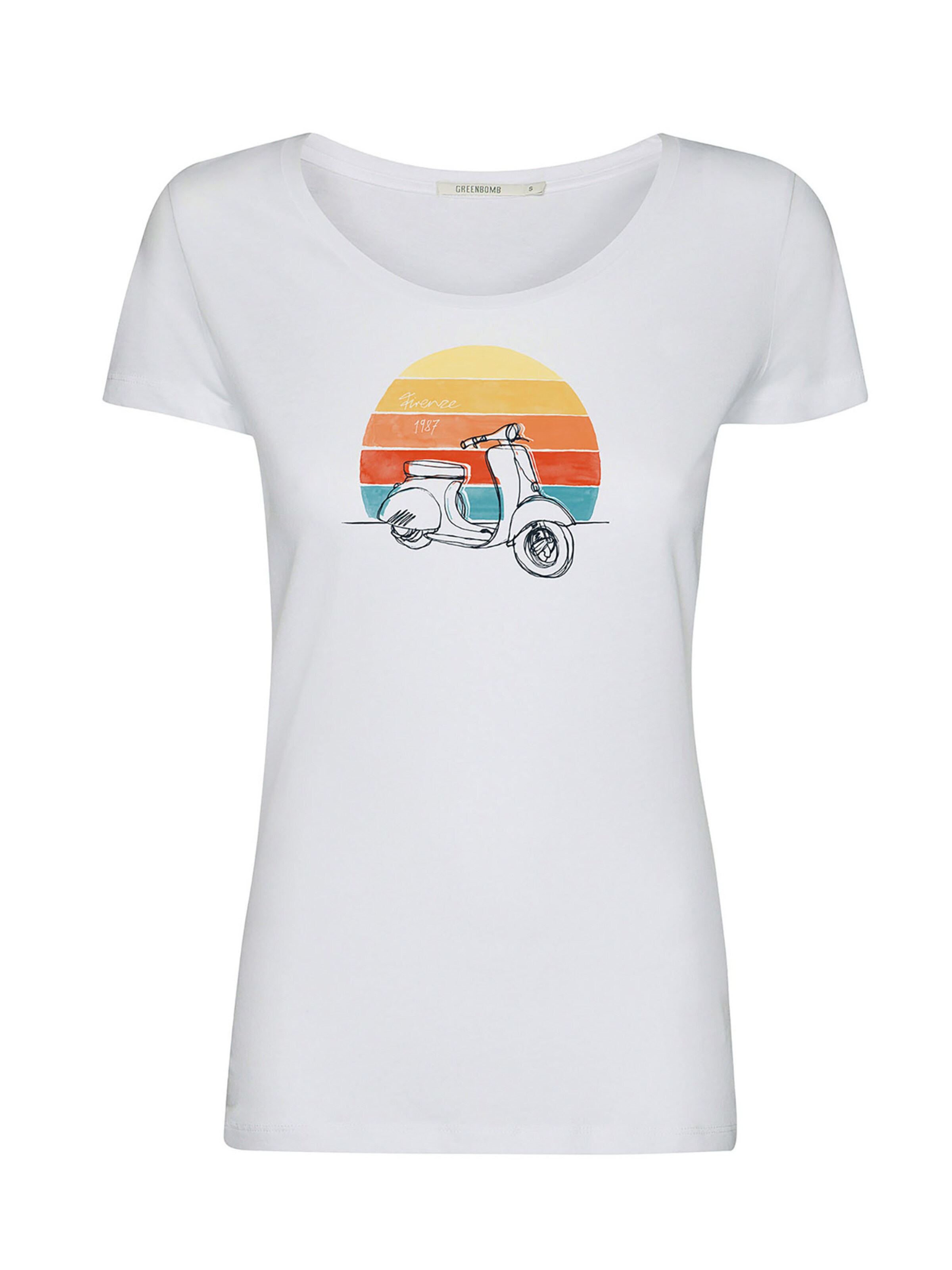 GREENBOMB Shirt 'Lifestyle Scooter' in White: front