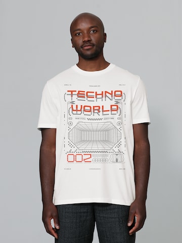 Watapparel Shirt 'Technoworld' in Wit: voorkant