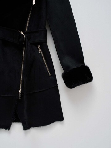 Salsa Jeans Winterjacke 'Long Shearling Coat'‌‌‌ in Schwarz