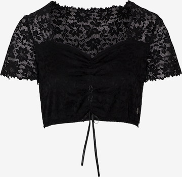 Blouse folklorique 'Bahamas' SPIETH & WENSKY en noir : devant