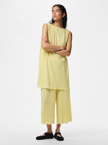 PIECES - Pierna ancha Pantalón en beige