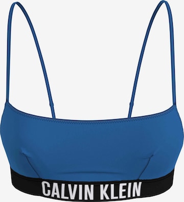 Calvin Klein Swimwear Bikini Top in Blue: front