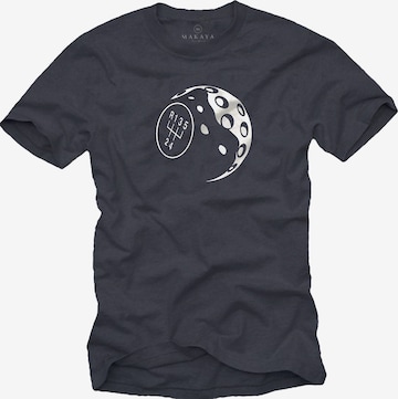 MAKAYA Shirt 'Schaltknauf' in Grey: front