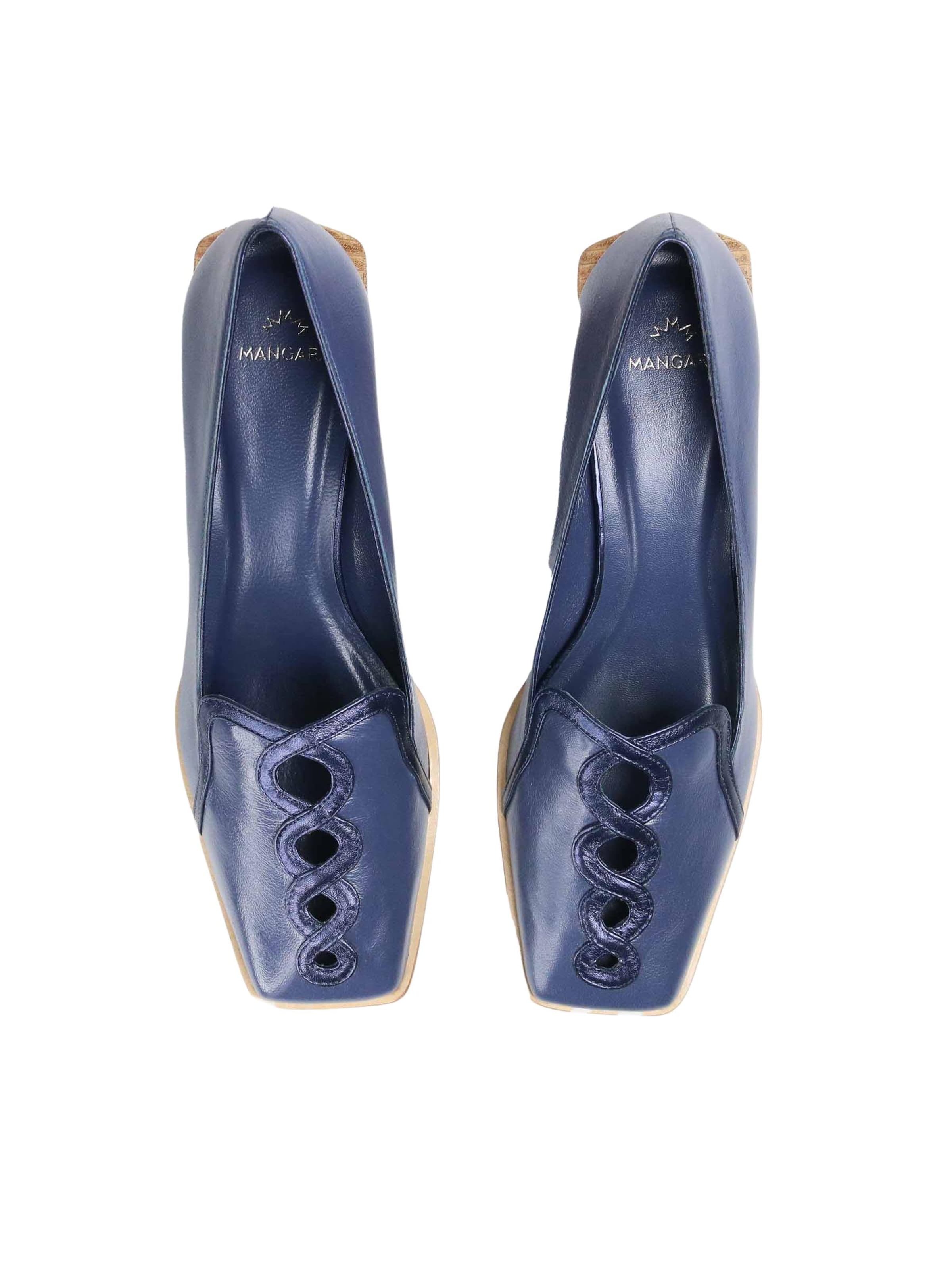 Mangara Atelier - Mocasines 'Mocassin Cordia en Cuir Bleu' en azul