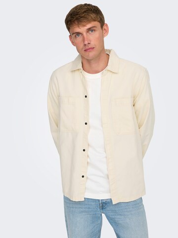 Only & Sons Comfort Fit Jacke 'ONSLEDGER' in Beige