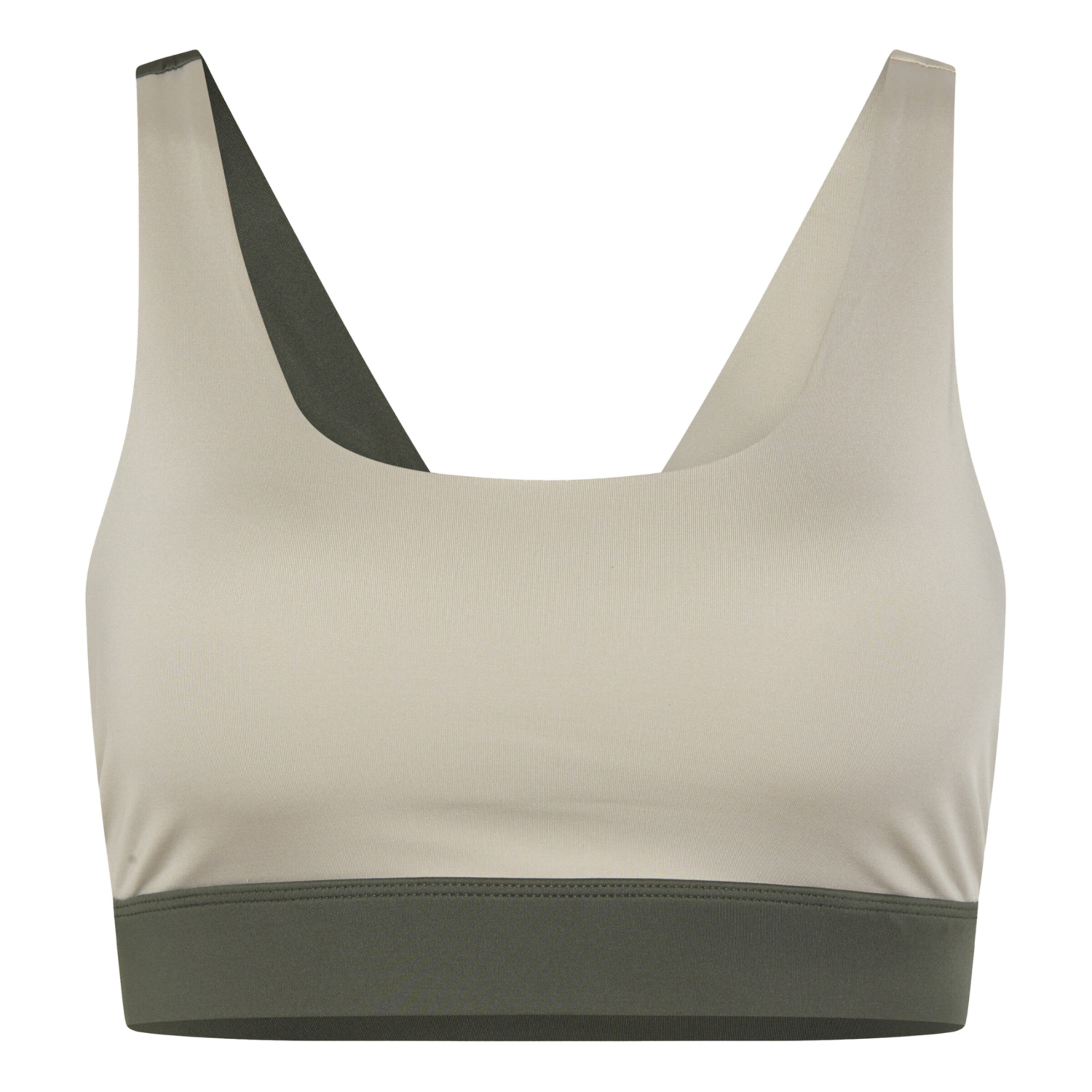 Born Living Yoga Sporttop 'Duo' in Grijs: voorkant