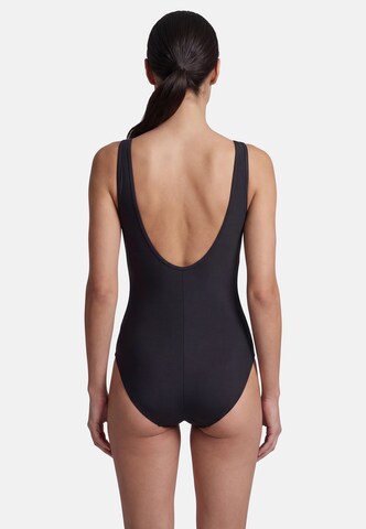 BECO the world of aquasports Badeanzug 'Flower Lines' in Schwarz