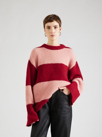 NA-KD Oversized trui in Roze: voorkant