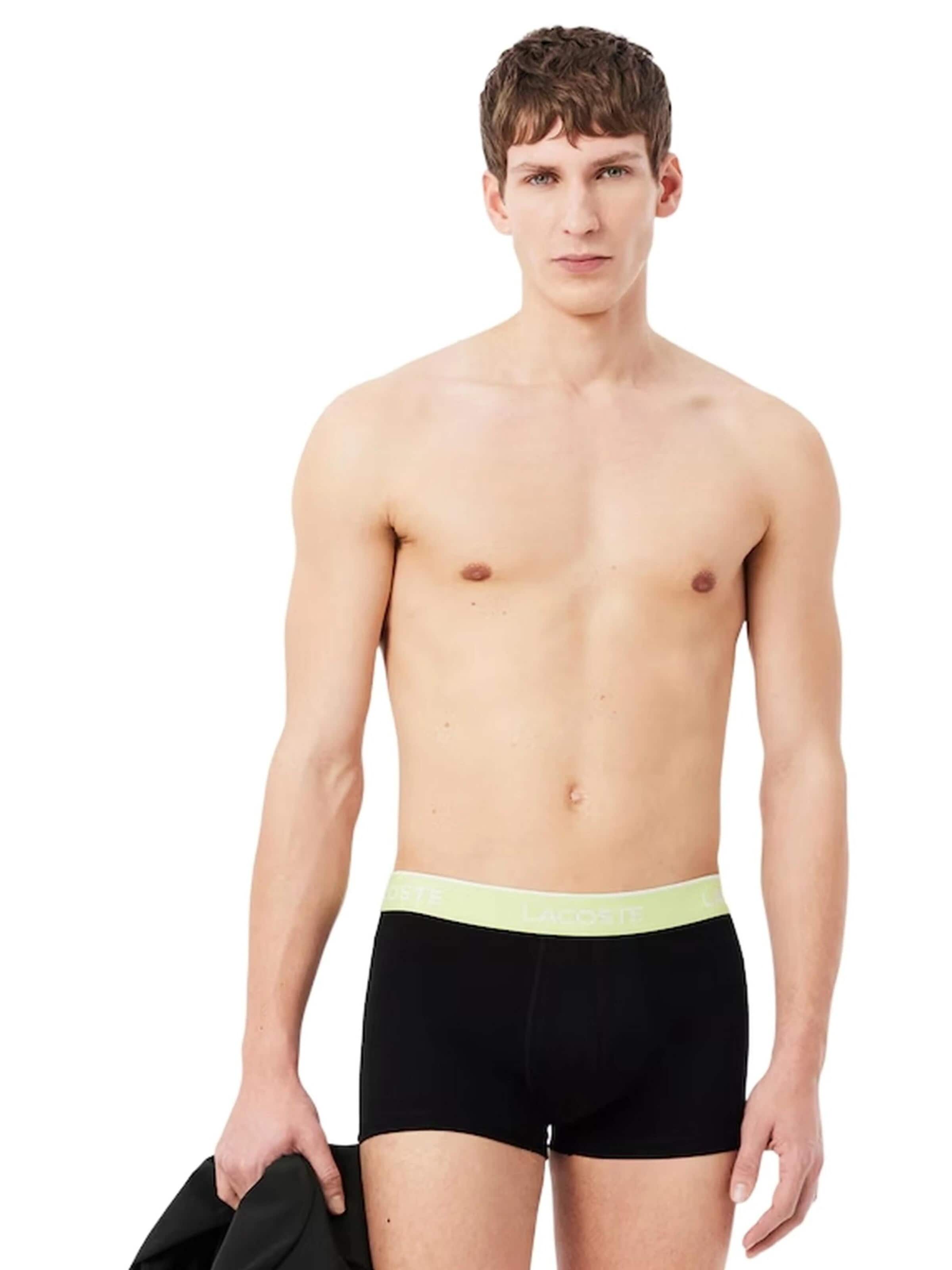 LACOSTE - Boxers 'Tripack boxers lacoste negros gomas verdes 2ni cotton trunk' em preto