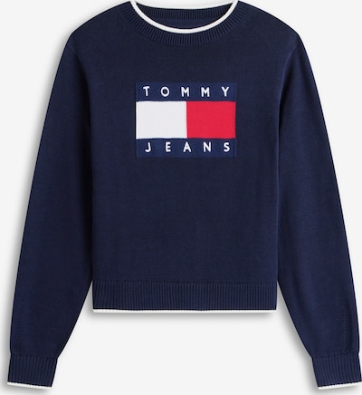 Pulover Tommy Jeans pe albastru închis / roșu intens / alb, Vizualizare produs