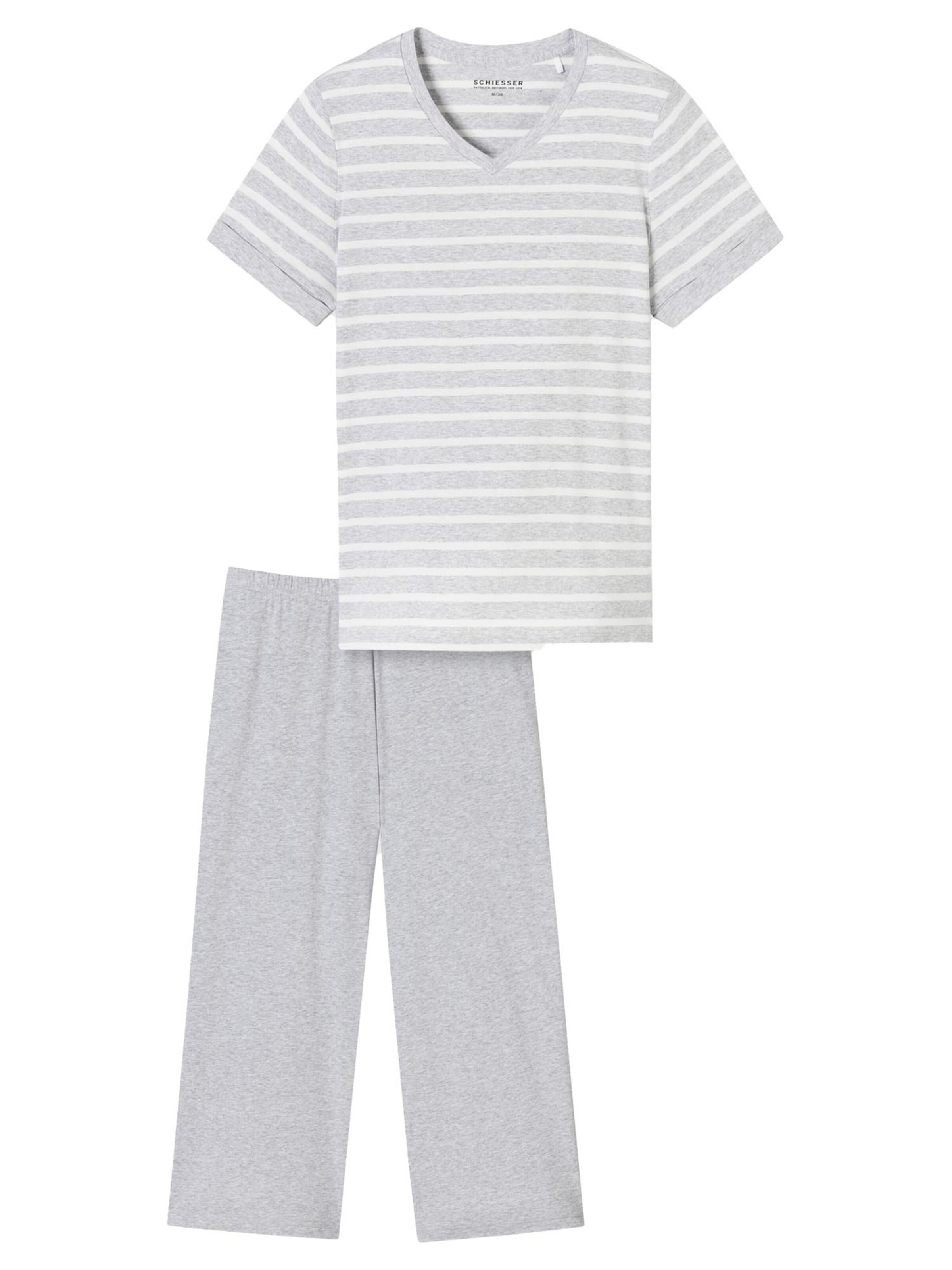 SCHIESSER Pajama 'Casual Essentials' in Grey: front