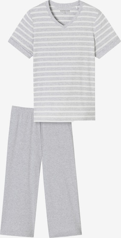 SCHIESSER Pyjama 'Casual Essentials' in Grau: Vorderseite