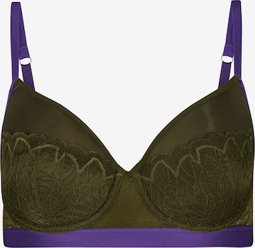 Skiny T-shirt Bra 'Spacer' in Green: front