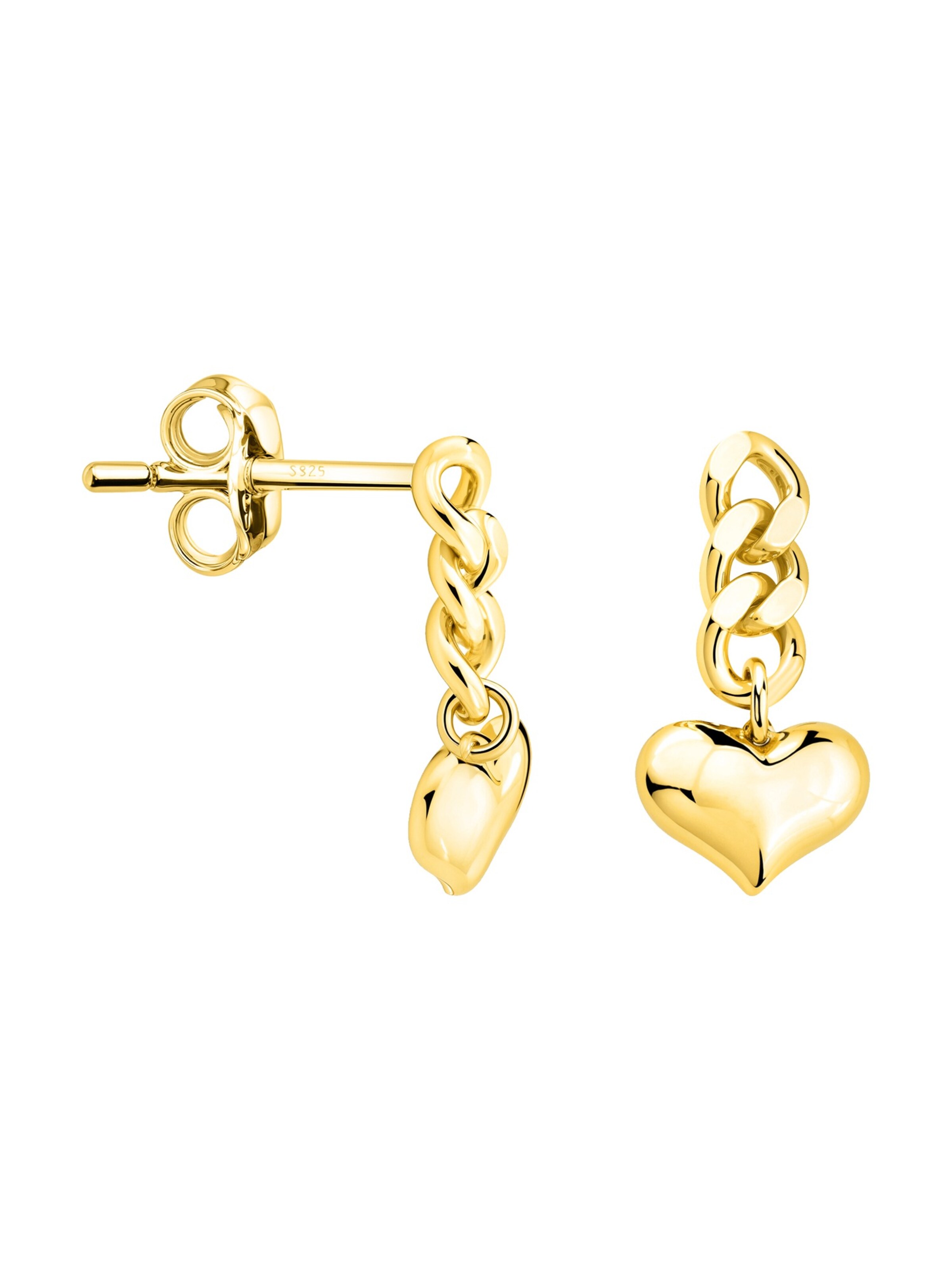 Sofia Milani Ohrringe 'Heart Chain'‌‌‌‌‌‌ in Gold: Vorderseite
