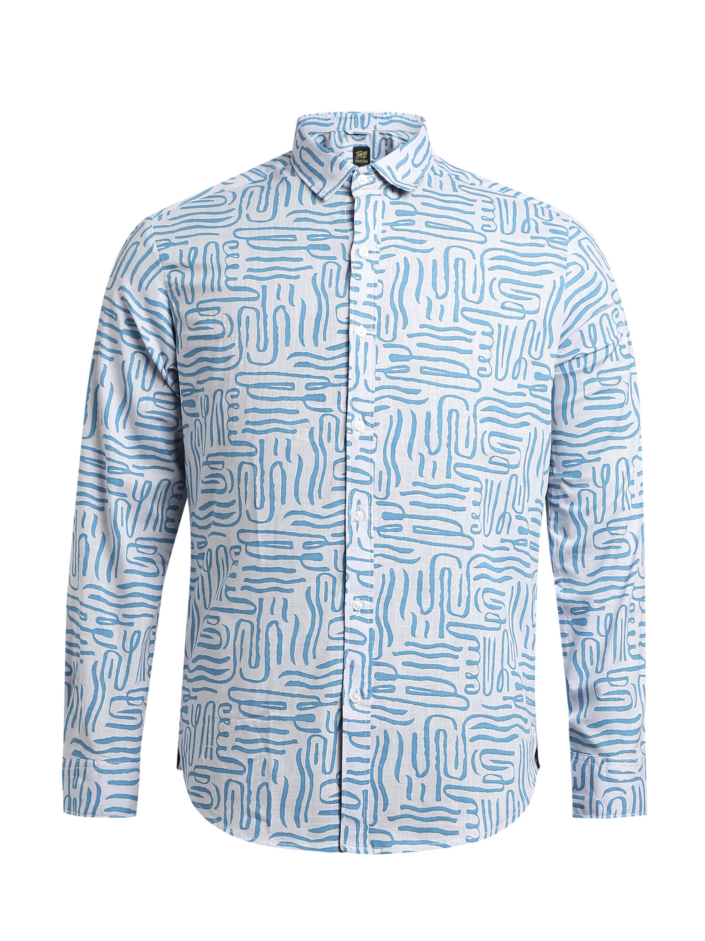 Campus Sutra Tavaline suurus Triiksärk 'Malik', värv valge: eest vaates