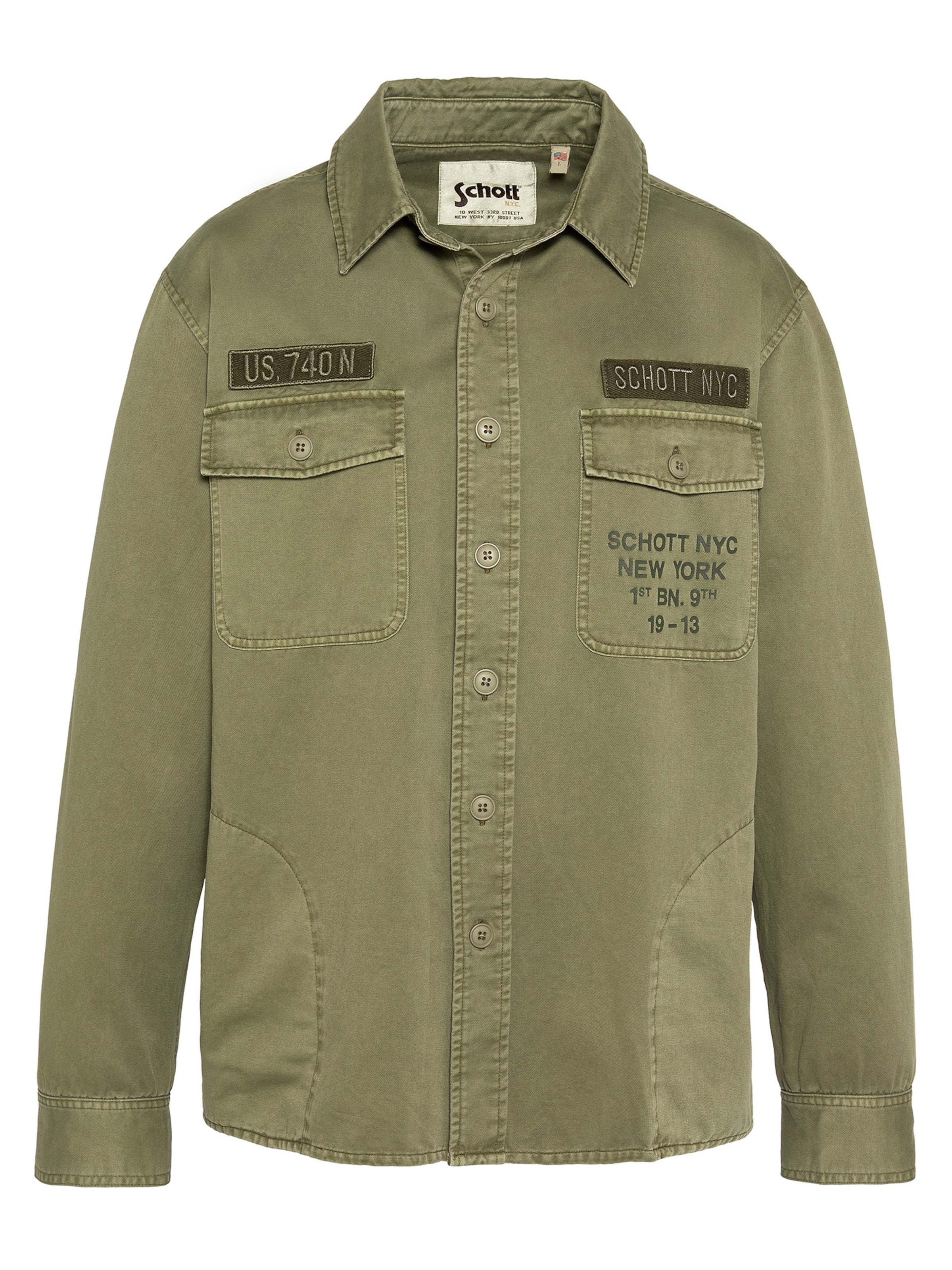T-Shirt Schott NYC en vert : devant