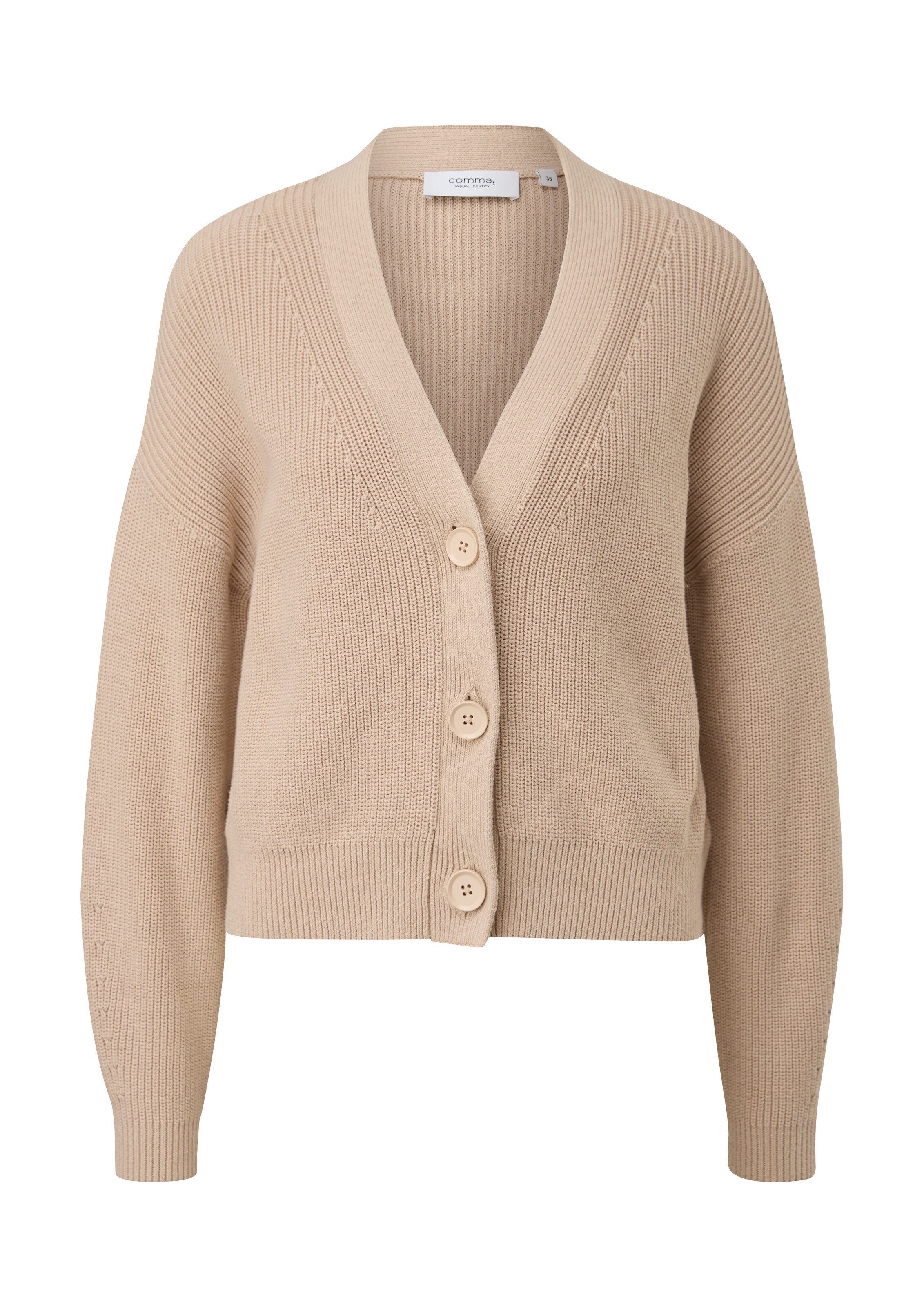 comma casual identity Strickjacke in Beige: Vorderseite