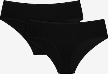 Henderson Broekje 'Hipster Blue im 2er Pack, hüftiger Sitz, Viskose Jersey' in Zwart: voorkant