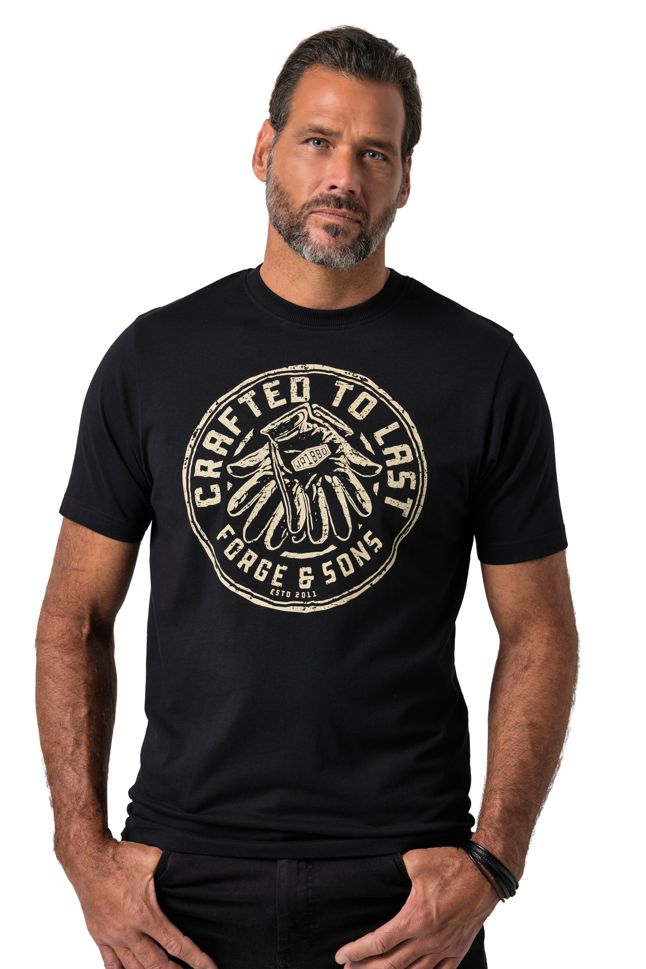 JP1880 T-Shirt in Schwarz: Vorderseite