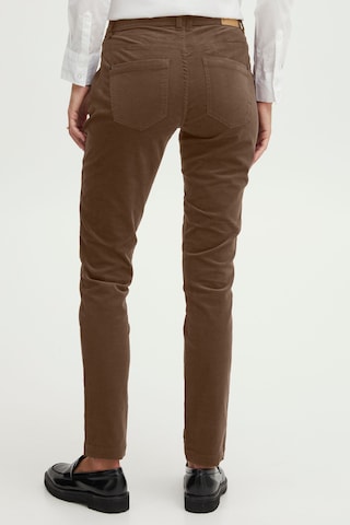 Fransa Regular Pants 'TEAN' in Brown