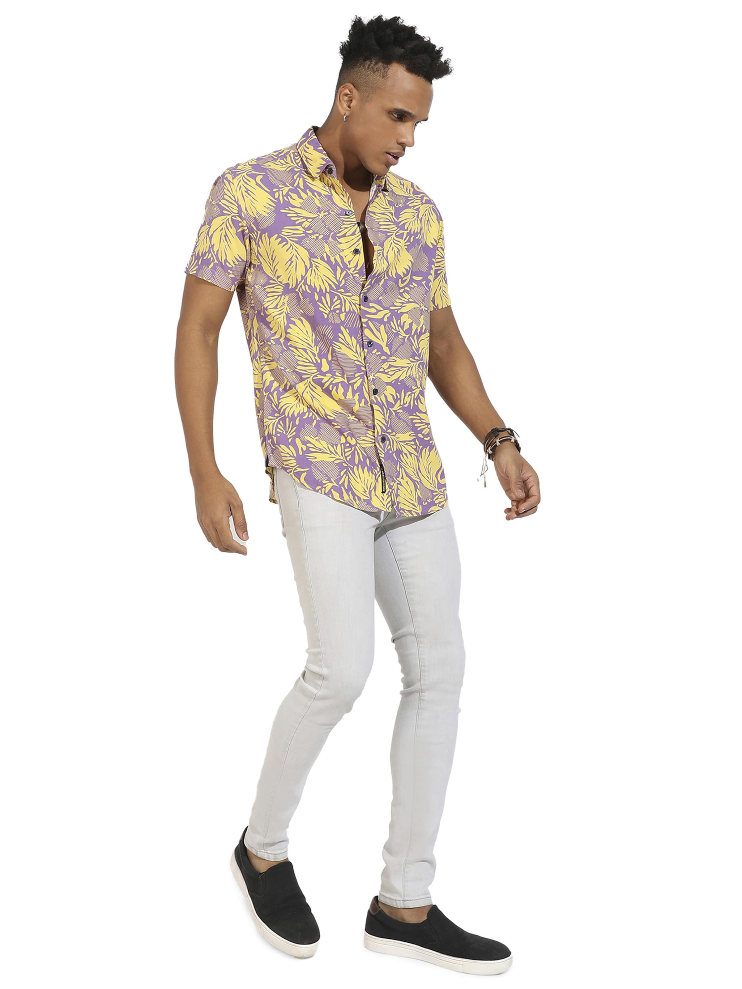 Campus Sutra Regularny krój Koszula 'Ezekiel' w kolorze fioletowy